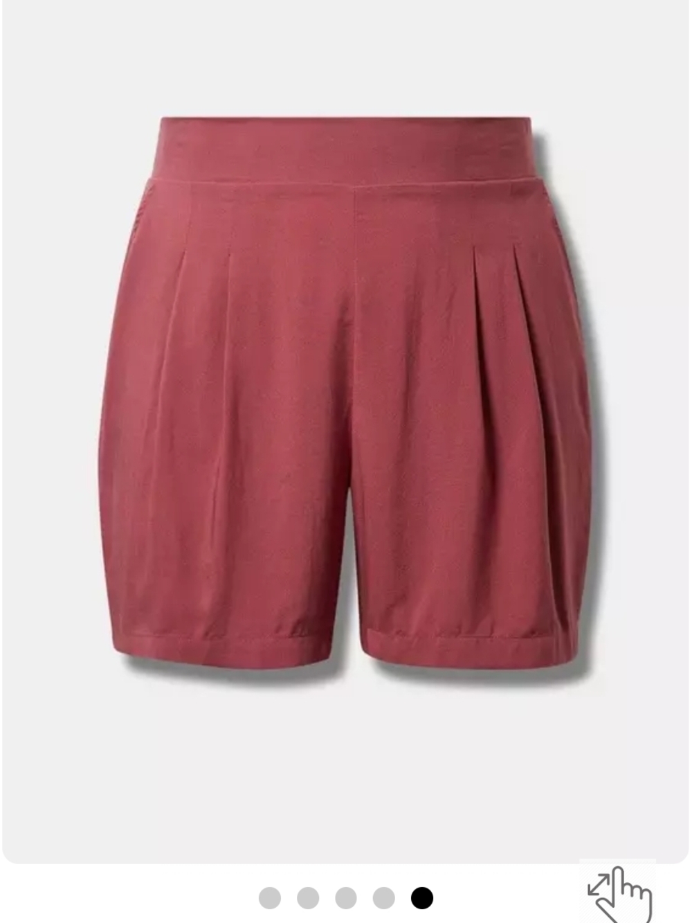 Torrid Maroon High-Rise Pleated Bermuda Shorts
